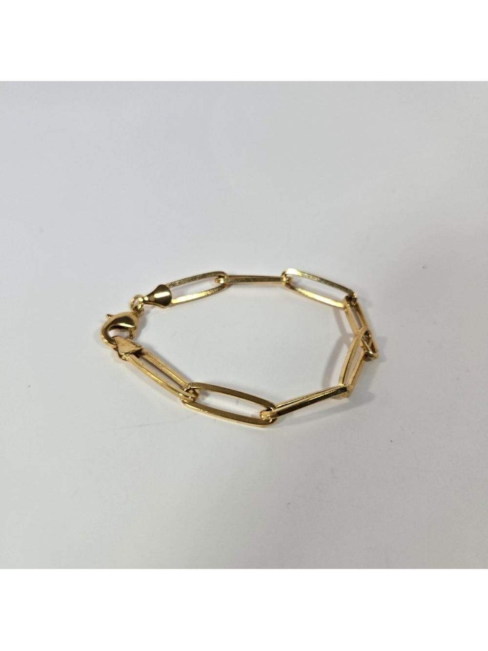 Gold Plated Paperclip Link Chain Bracelet - Women Jewelry